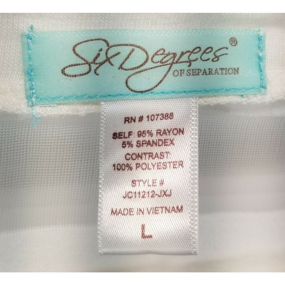 Six Degrees of Separation Women's White Shirt Blouse Contrast Striped Back Large - Picture 5 of 8